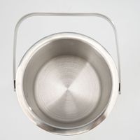 Seau à glace cylindrique en acier inoxydable 304, design moderne et minimaliste, portable pour l'extérieur, idéal pour bars musicaux, KTV, refroidissement de bière et de vin