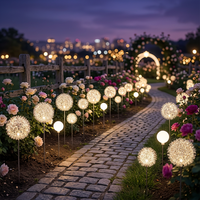 Luci Solari a Forma di Dente di Leone - Decorazione da Esterno, Luci da Giardino a Picchetto per Piazze, Giardini, Cortili e Paesaggi, Luci Sferiche