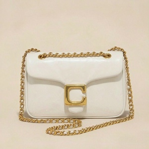 Sac à bandoulière pour femme en cuir PU avec chaîne, sac à rabat de couleur unie pour le quotidien, les courses et les voyages - Product Image 3