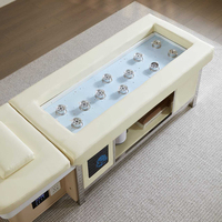 Table de massage thaïlandaise multifonctionnelle beige 2026 pour salon de coiffure, avec bol en céramique pour thérapie, moxibustion, spa capillaire et lit de shampoing