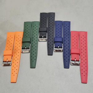 थोक 20 मिमी 22 मिमी विंटेज त्वरित रिलीज वाटरप्रूफ रबर सिलिकॉन घड़ी स्ट्रैप बैंड स्पोर्ट डाइविंग कलाई बैंड ब्रेसलेट - Product Image 2