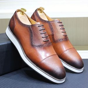 Chaussures Oxford britanniques pour hommes 2026 en cuir véritable haut de gamme, à enfiler, motif graffiti, isolantes et respirantes, style rétro automne - Product Image 2