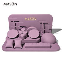 Ensemble de présentoirs à bijoux Mason Purple, présentoir à bagues, colliers, boucles d'oreilles, présentoir de comptoir, présentoir de vitrine, présentoir à bijoux
