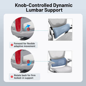 Chaise <span class=keywords><strong>de</strong></span> bureau ergonomique à dossier haut avec dossier en maille et appui-tête pour usage professionnel, chaise professionnelle pour <span class=keywords><strong>de</strong></span> longues heures <span class=keywords><strong>de</strong></span> travail, design breveté - Product Image 4