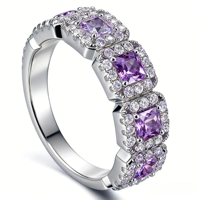 Fabricant de bijoux fins QX, vente en gros, bagues de fiançailles et de mariage en argent 925 plaqué or 18 carats, moissanite de couleur D VVS, pour hommes et femmes