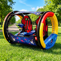 Manège de voiture à 360 degrés avec éclairage LED avant et arrière et musique pour centres de divertissement familial