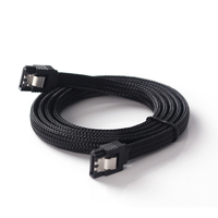 50CM 6 Gb/s SSD 90 degrés à Angle droit Nylon à manches blanc noir rouge bleu vert HDD cordon ligne SATA 3.0 III SATA3 7pin câble de données