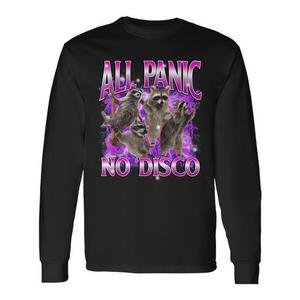 T-shirt à manches longues All Panic No Disco Raccoon Meme - Product Image 1