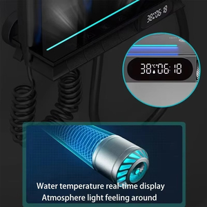 HLK Elegant Black Concealed Watermark <strong>Shower</strong> Faucet Set Temperature Adjustable Wall Bathtub <strong>Control</strong> with Ceramic Valve Core - Product Image 6