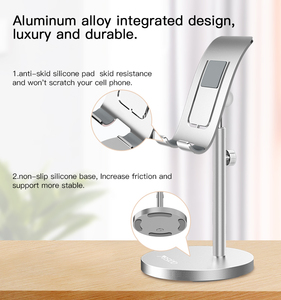 Aluminum Alloy Angle Adjustable Cell Phone Holder <strong>Stand</strong> <strong>Tablet</strong> Mobile Phone <strong>Stand</strong> <strong>for</strong> Table Desk - Product Image 3