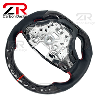 Volant de course sportif personnalisé en fibre de carbone régulière avec LED RPM et cuir véritable pour Ford Explorer ST ST-Line TFD TFC Raptor