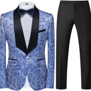 İnce Kesim <span class=keywords><strong>2</strong></span> Parça Balo Takımı Tek Düğmeli Ceket Blazer Pantolon Resmi Düğün Yemeği İş Smokini - Product Image 5