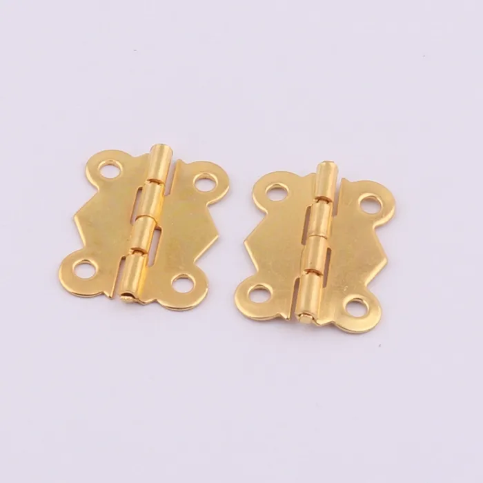 gold color small metal wooden box butt hinge for jewelry box accessories