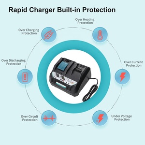 <span class=keywords><strong>Chargeur</strong></span> de <span class=keywords><strong>batterie</strong></span> <span class=keywords><strong>Li</strong></span>-<span class=keywords><strong>ion</strong></span> double port rapide DC18RE pour batteries <span class=keywords><strong>Makita</strong></span> 12V-<span class=keywords><strong>18V</strong></span> BL1021 BL1041 BL1430 BL1830 Kit perceuse sans fil - Product Image 6