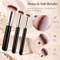 Ensemble de 3 pinceaux de maquillage pour le visage, pinceaux angulaires pour fond de teint, anticernes, contour et estompage