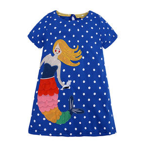 Nouvelle robe d'été pour bébé fille, style coton fantaisie, avec patch de dessin animé, manches courtes - Product Image 6