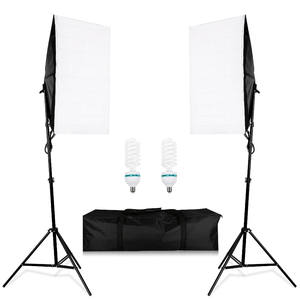 Kit de iluminación continua para fotografía de estudio de Metal de 50x70cm con bombillas de eficiencia energética de <span class=keywords><strong>85W</strong></span> Softbox AC/DC Power y diseño portátil - Product Image 1