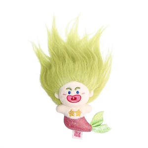 Peluche douce et confortable - Sirène en peluche - Jouet en peluche pour bébé - Compagnon de sommeil - 9 cm - 12 couleurs assorties Mignonnes sirènes en peluche à poils longs - Product Image 1