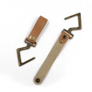 Outdoor camping storage rack <b>hooks</b>, PU leather and metal coat <b>hooks</b>, no-drill tripod <b>hooks</b>, camping <b>hooks</b> - Product Image 5