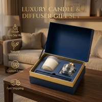 Ensemble cadeau de bougies parfumées et diffuseurs à bâtonnets de luxe, sans alcool, en cire de soja, dans un flacon en verre, pour parfumer la maison