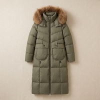 Manteau long matelassé pour femme AQTQ, capuche en fausse fourrure, fermeture éclair intégrale, plusieurs poches, parka oversize pour l'hiver, vêtements d'extérieur pour temps froid