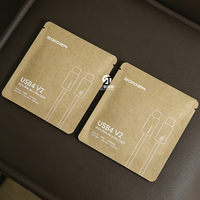 Bolsas de Embalaje Personalizadas de Papel Kraft para Cables Tipo-C |   Bolsas con Cierre Deslizante de 3 Lados para Accesorios Electrónicos
