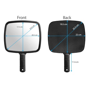 Pelo <span class=keywords><strong>de</strong></span> la belleza del Salón <span class=keywords><strong>de</strong></span> los espejos <span class=keywords><strong>de</strong></span> mano negro espejo compacto cosmético espejo - Product Image 3