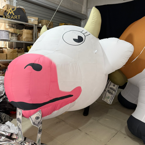 Mascota Inflable Gigante de Vaca Moneda con 2 Partes para Centro Comercial, Banco, Plaza, Publicidad, Evento, Adorno - Product Image 1