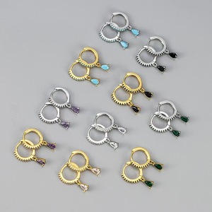 LT-EK557 <span class=keywords><strong>Orecchini</strong></span> a Goccia in <span class=keywords><strong>Argento</strong></span> Sterling 925 per Donne, Nuova Tendenza 2025, Stile Estivo Semplice e Alla Moda con Zirconi - Product Image 1