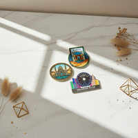 Vente chaude en gros, aimant de réfrigérateur en métal avec logo personnalisé en alliage de zinc 3D en relief, souvenir touristique de monument urbain