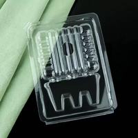 Paquet de trois boîtes de transport de semis de fleurs modernes écologiques en plastique PET transparent