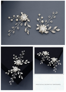 Fabrika toptan düğün gelin high-end aksesuarları kadın ayakkabısı yüksek topuklu inci rhinestone bayanlar ayakkabı tokası takı - Product Image 6