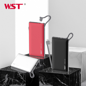 Wst נמוך moq בנק כוח הסיטונאי 10000mah ריבוי 4 ב 1 מיני חשמל בנק חשמלי חשמלי מובנה כבל - Product Image 2