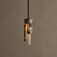 Luminaire suspendu en marbre Oem-Lustre à tête unique à longueur réglable pour comptoir de bar et îlot de cuisine
