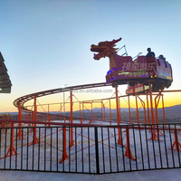 Manège Dragon en fibre de verre pour enfants et familles, train Dragon à double piste