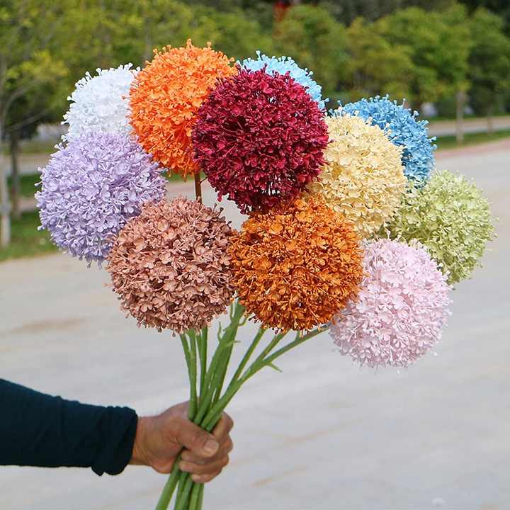 O-x714 Großhandel Einzelne Löwenzahn-blumen Kugel Künstliche Plastik-löwenzahn-blumen Weiß Blau Löwenzahn Für Blumenarrangements