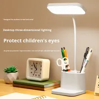 Lampe de lecture LED multifonctionnelle et flexible avec porte-stylo, rechargeable, à commande tactile, protection des yeux, pour chambre et bureau
