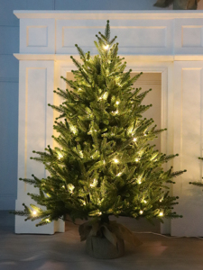 Mini <span class=keywords><strong>sapin</strong></span> de Noël artificiel de 90 cm pré-éclairé, avec lumières LED blanc chaud et base en toile de jute de haute qualité - Product Image 4