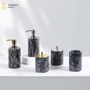 Nouveau design de la collection : Boîte cylindrique décorative en marbre gris poli pour la décoration intérieure du salon - Product Image 2