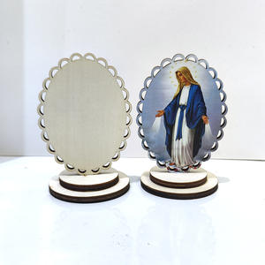 कोमी 2024 नए 9 सेमी यूरोपीय ठोस लकड़ी खोखले रंग लकड़ी के अंडाकार फीता प्रतीक यात्रा कार घर सजावट - Product Image 4