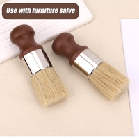 2pcs Brosse à manche court pour meubles en cuir Brosse de nettoyage pour l'entretien du bois avec poignée confortable
