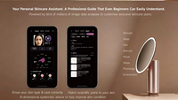Miroir de maquillage intelligent avec analyseur de peau AI, écran tactile 8 pouces, éclairage LED annulaire, détecteur de soins de la peau pour salon de beauté