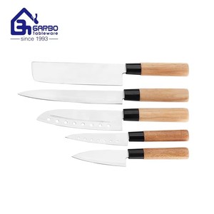 Juego <span class=keywords><strong>de</strong></span> <span class=keywords><strong>Cuchillos</strong></span> <span class=keywords><strong>de</strong></span> <span class=keywords><strong>Cocina</strong></span> <span class=keywords><strong>Profesionales</strong></span> <span class=keywords><strong>de</strong></span> 6 Piezas al por Mayor, Hoja <span class=keywords><strong>de</strong></span> Acero Inoxidable 420, Mango <span class=keywords><strong>de</strong></span> Madera, con Bloque - Product Image 2