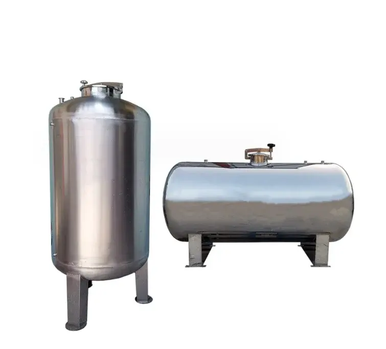 Vệ sinh thép không gỉ nước dầu Nước sữa nước giải khát thiết bị lưu trữ ngang bể chứa chất lỏng với cửa cống
