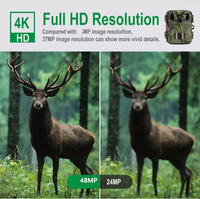 Mini caméra de surveillance de la faune avec connectivité Wi-Fi via application, résolution vidéo 4K 48MP, portée IR 20m/85ft, version compacte à excellent rapport qualité-prix