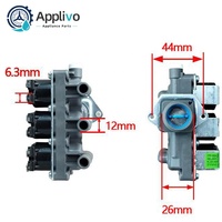 Válvula de Entrada de Agua Eléctrica de Triple Salida FPE180A22 220V-240V 50/60Hz Duradera para Lavadora de Tambor Meiling, Válvula Solenoide