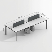 Poste de travail de bureau moderne, modulaire, extensible et personnalisable, 2/4/6 places, avec bureaux en cluster face à face, en bois de qualité E0