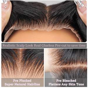 Парик с HD-кружевом 5x5, без клея, из натуральных необработанных перуанских волос с сохраненной кутикулой, парики с HD-кружевом 13x6 для чернокожих женщин - Product Image 4