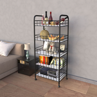 Vente chaude Multicouche Amovible Fil Métallique Présentoir Légumes Stockage Étagère Rack Chariot Chariot