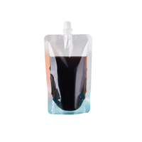 Sacs à bec transparents en plastique, 50 pièces, brassage à froid, café yaourt, emballage de liquide, pochette support avec bec